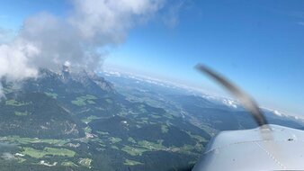 View of the mountains during a sightseeing flight